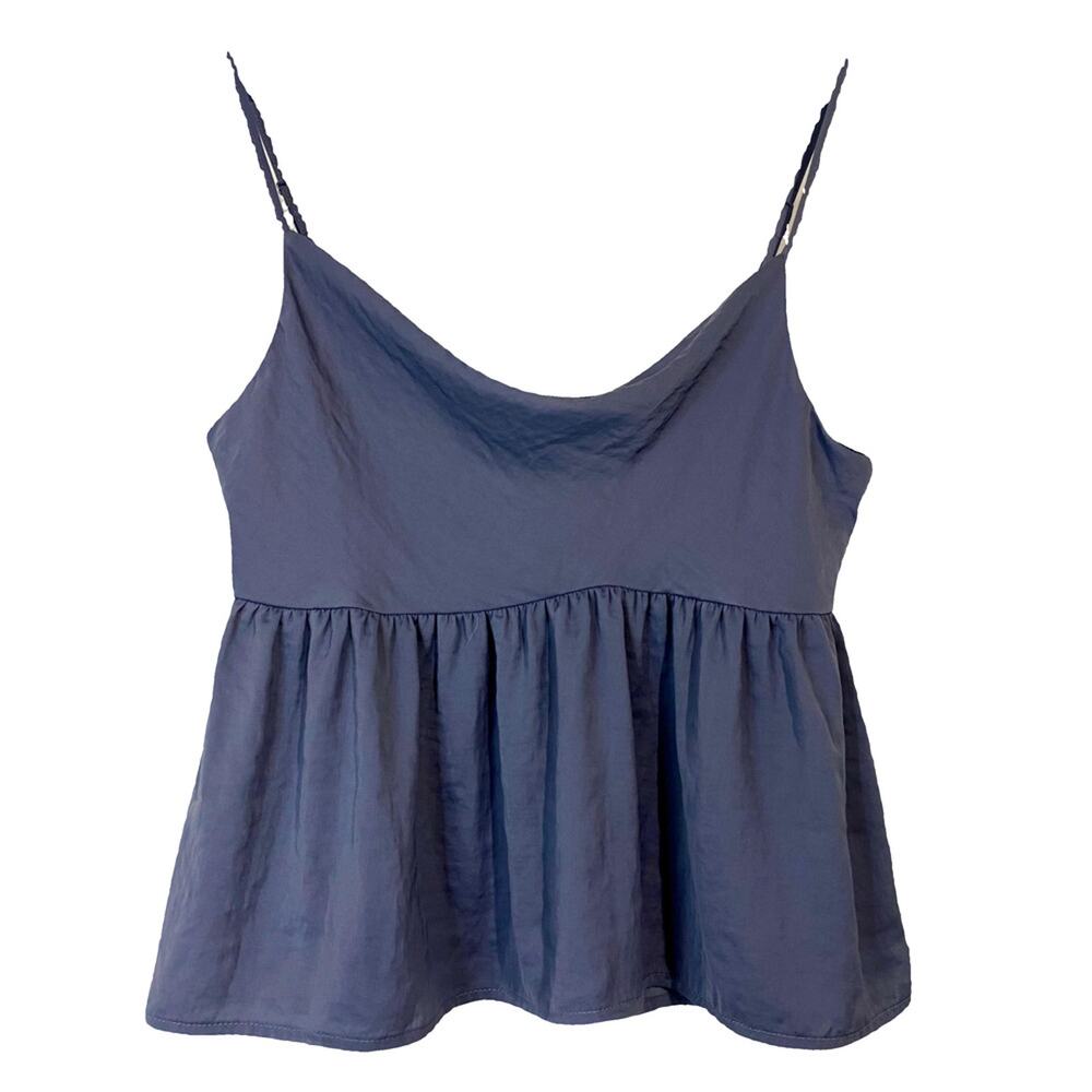 American Eagle Outfitters Women's Blouse Tank Peplum Blue Size Small EUC